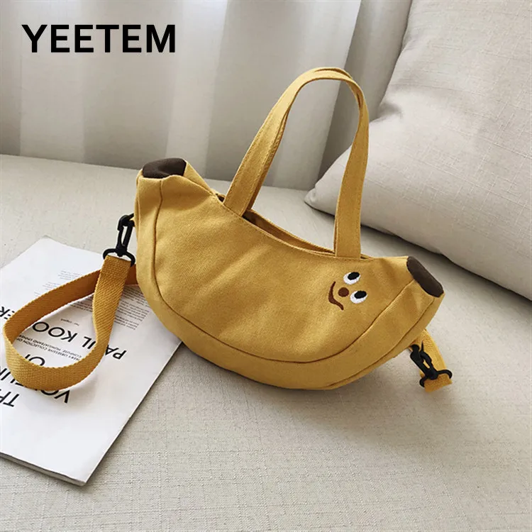 Japanese Banana Apple Cartoon Cute Kawaii Lady Messenger Bag Girl Canvas Bag Female Student Shoulder Woman Bag Storage Wallet