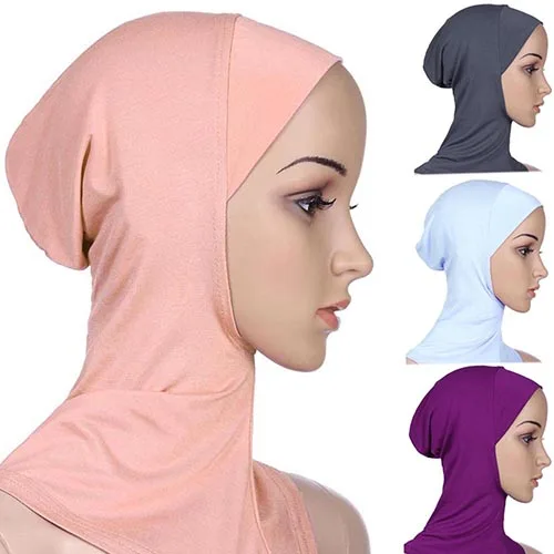 Hijab Islamique Noir pour Femme, Turban en Jersey, Sous-Écharpe Ninja, Couvre-Chef Instantané, Couverture Complète, Couvre-Chef Nik