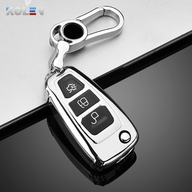 Capa macia tpu para chave remota de carro, capa para ford focus 2 3 mk2 mk3 fiesta mondeo kuga ecosport ranger, chave automática, proteção, suporte