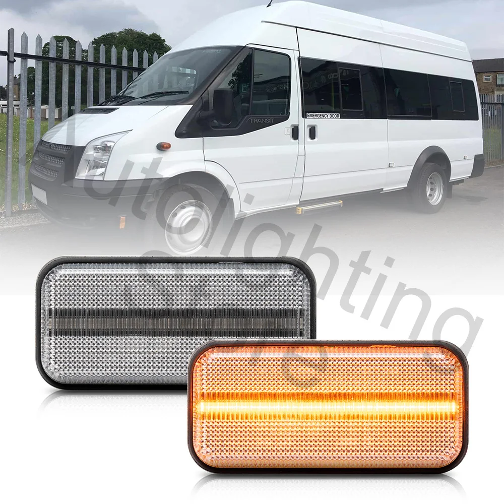 

4x Led Clear Lens Side Clearance Lights For Ford Transit MK6 MK7 Jumbo Version 2000-2014 Side Marker Warning Lamps