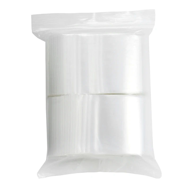 100Pcs Clear Zip lock poly Bags Thick Plastic Reclosable Ziplock Small Jewelry Package Storage Bag