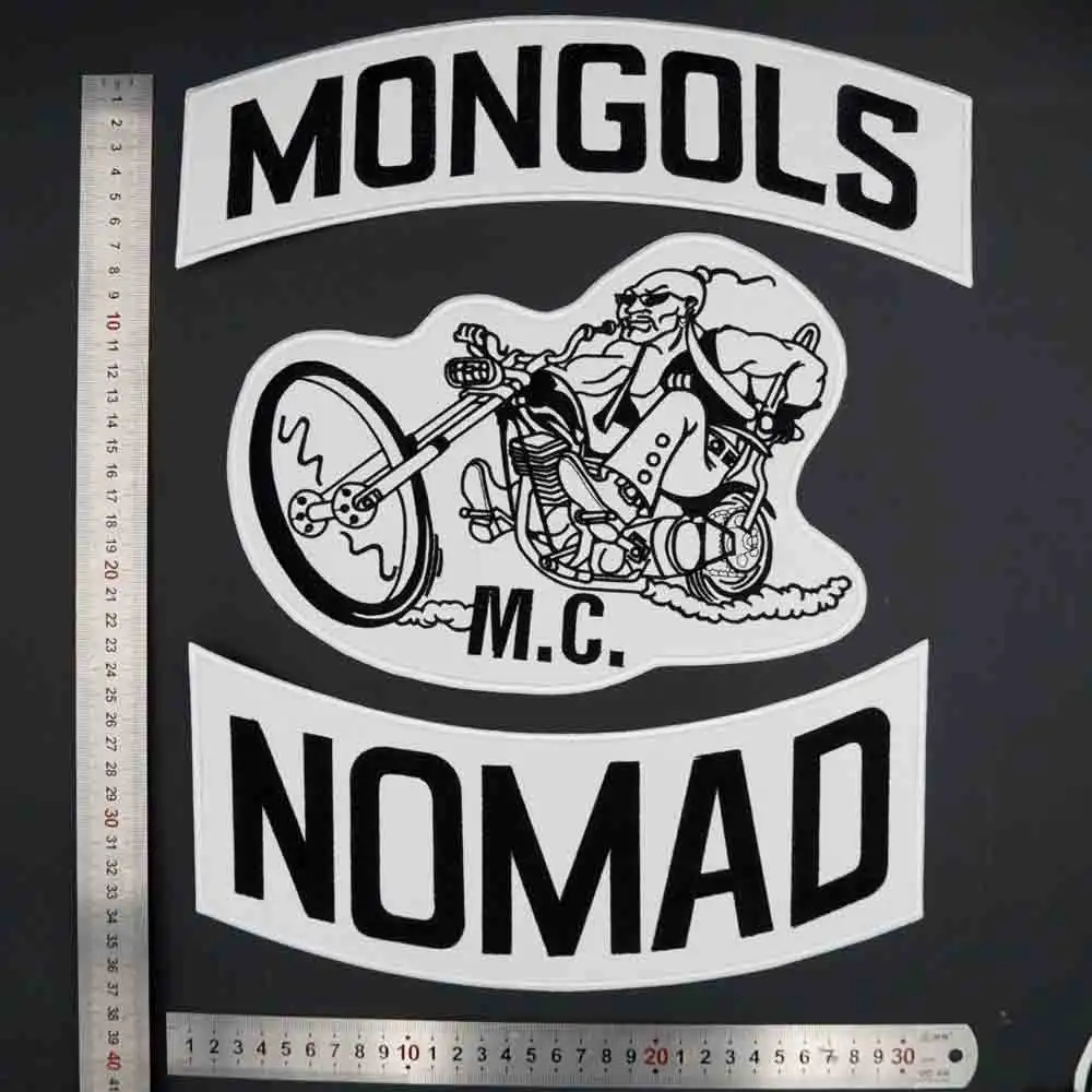 Mongols Nomad MC Large Embroidery Punk Biker Patch Sticker for Clothing Apparel Accessories Badge