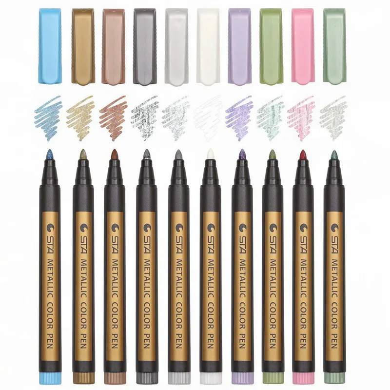 1pcs Colors Metallic Pen Manga Permanent Writing Art Acrylic Markers for Stones Skating Paper Glass Wall Drawing