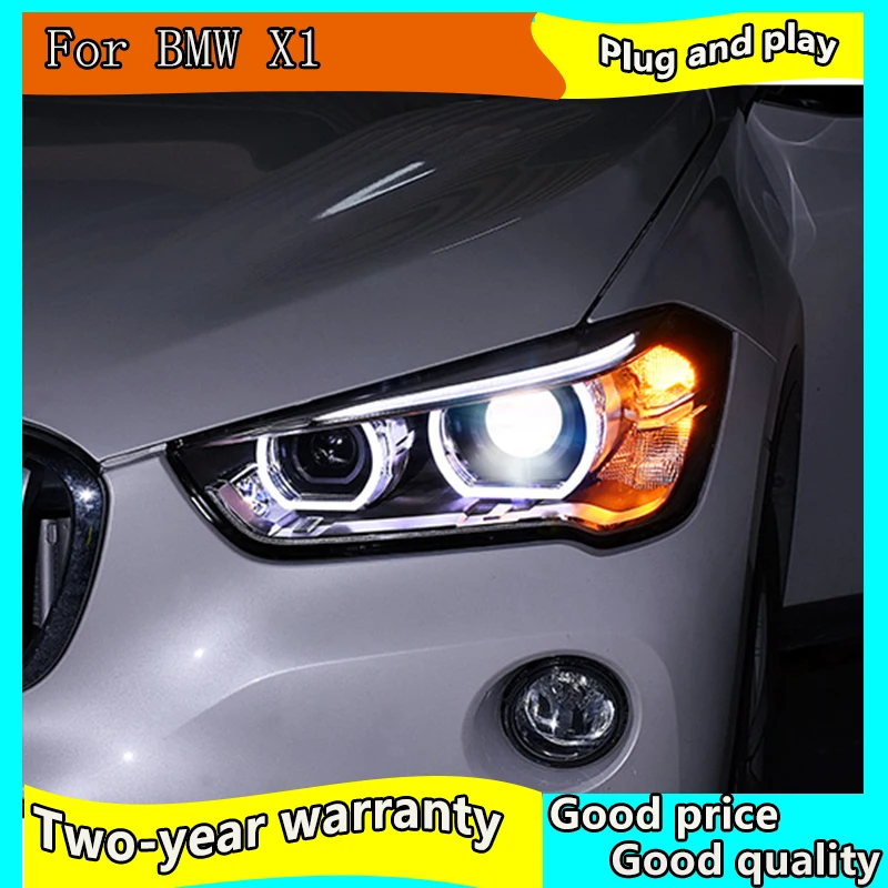 Car Headlights For BMW X1 F48 Headlight 2016 2017 2018 x1 Head lamp LED Angel Eyes DRL Hi Low Beam Bi Xenon Lens HID Front light