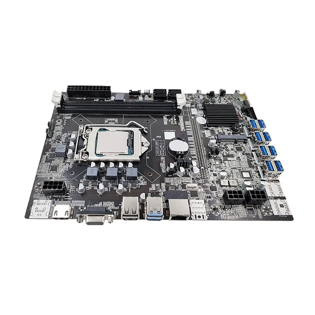 Computer Motherboard - B75 X79 B85 B250 Mining Motherboard - 8 PCI-E Graphics Slot CPU Set 1155 Interface 8p