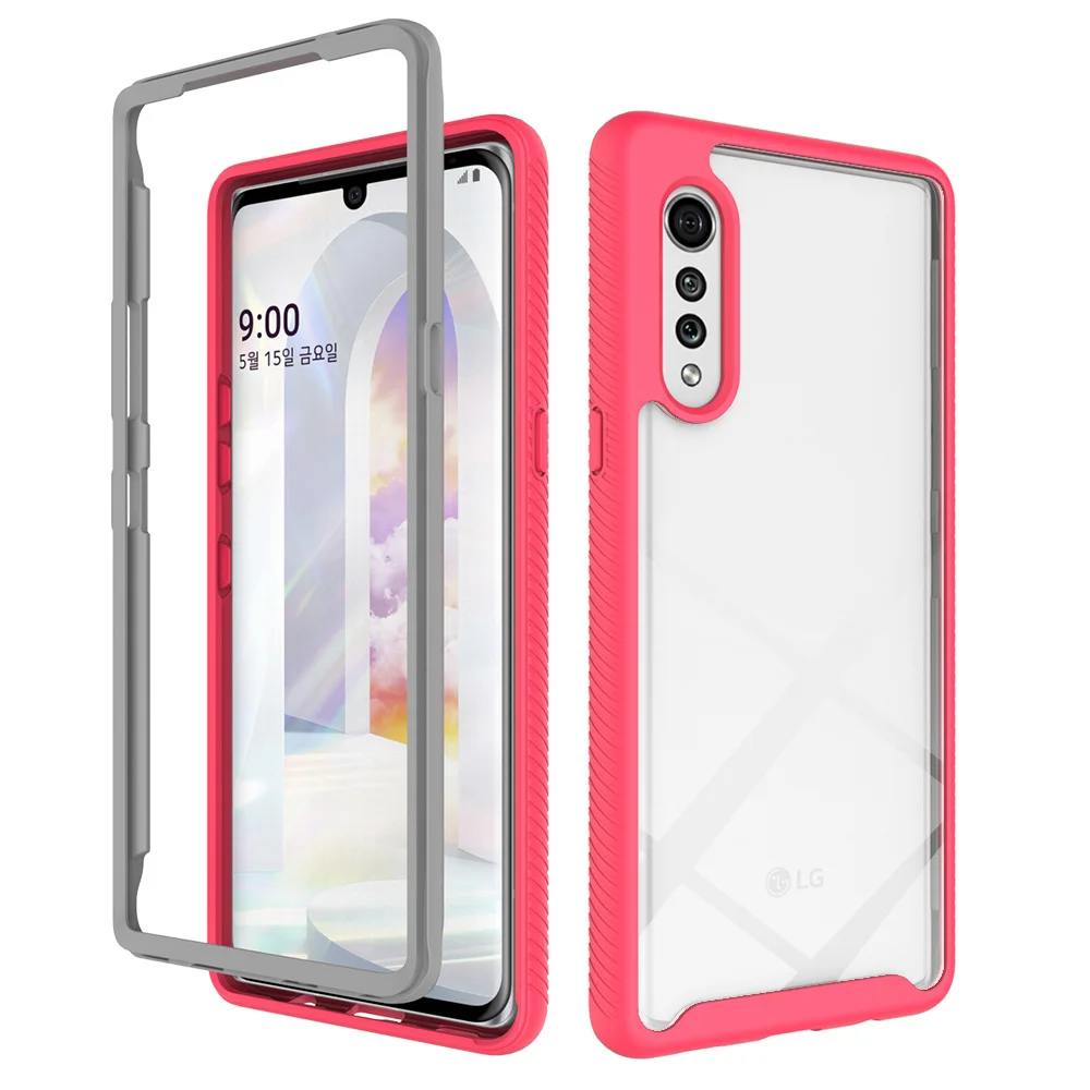 Hybrid Rugged Armor Shockproof Phone Case For LG Velvet 5G G9 V60 G8 V50s G8X ThinQ Soft TPU Frame Transparent Back Cover Fundas
