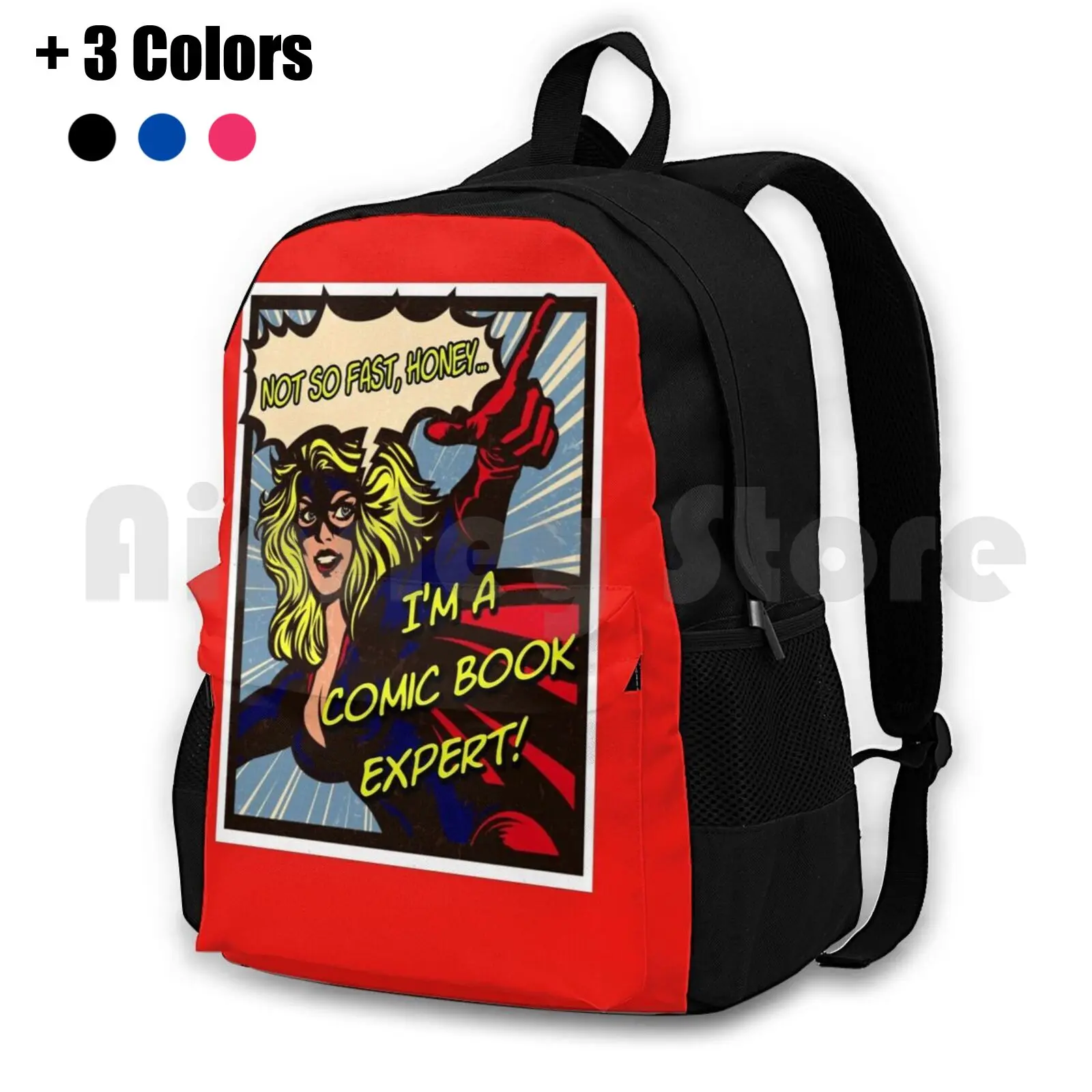 I'm A Comic Book Expert 2 Outdoor Hiking Backpack Waterproof Camping Travel Comic Toon 80s Superhero Villian Cape Comicbook