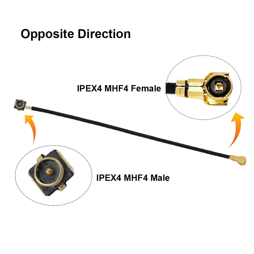 2PCS IPEX4 MHF4 Male to MHF4 Female U.fl Connector RF0.81 RF Coaxial Pigtail Jumper WIFI 3G 4G Extension Cord Cable 3cm~50cm