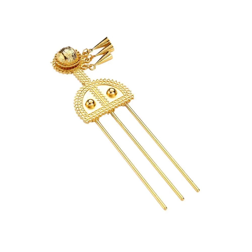 Ethiopian Hairpin Gold Color Ethiopian Hair Combs Africa Hair Pin Eritrea Kenya Habasha Jewelry