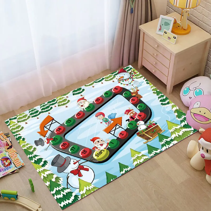 Santa Claus Pattern 3D printing Carpet Xmas Child Bedroom play Rug Home Hallway Floor Mat Kids Room Decor Carpets Christmas gift