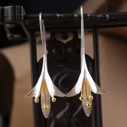 REETI-pendientes largos de Plata de Ley 925 con flores para mujer, joyería elegante, previene alergias, 925