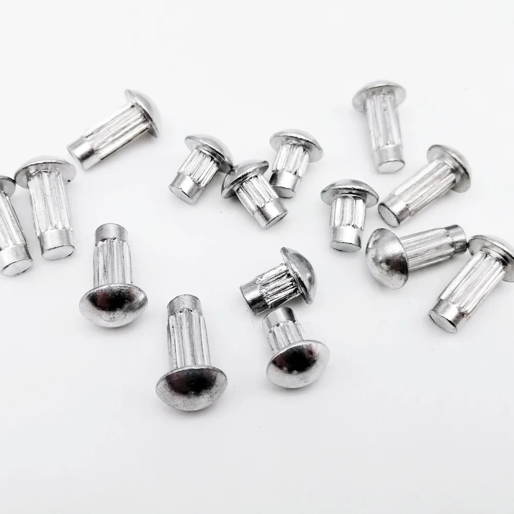 HZYUEGOU 100 Stück M2 M2.5 M3 M4 GB827 Aluminium-Knopfnieten mit Rundkopf und gerändeltem Schaft für Etiketten und Namensschilder, Durchmesser 2-4mm – Detail 2