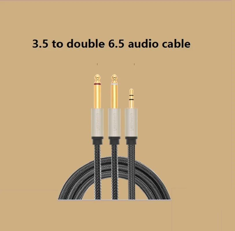 UGreen AV126 3.5mm Turn Dual 6.5 Audio Cable One Minute Two 6.35 Big 2 Core Computer Mixer Line