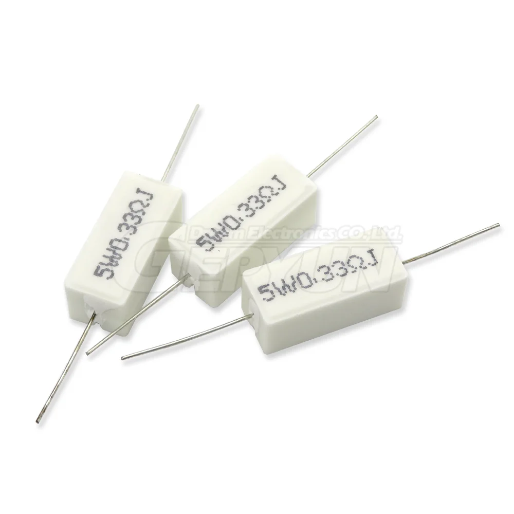 10pcs 5W cement resistance 0.1 ~ 10K 0.1R 0.5R 1R 10R 100R 0.22 0.33 0.5 1 2 5 8 10 15 20 25 30 100 ohm power resistance