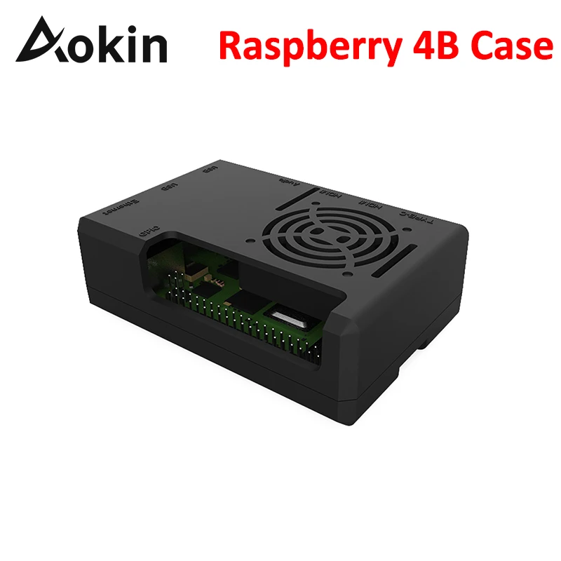 Aokin Raspberry Pi 4 Model B Case Black Transparent Case for Raspberry Pi 4( case only)