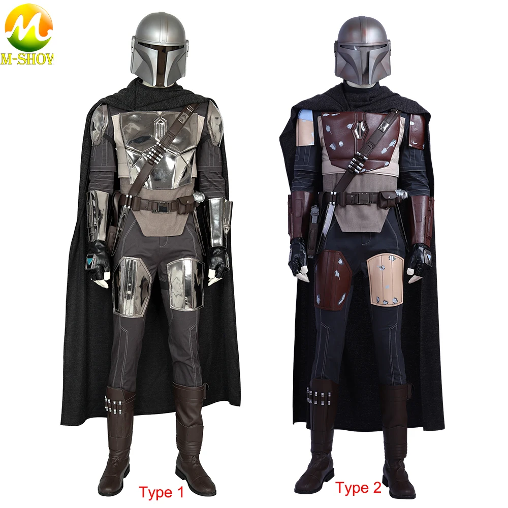 

Superhero Bounty Hunter Cosplay Costume Men Armor Suit with Helmet Halloween Outfit Carnival Fancy Suit Any Size