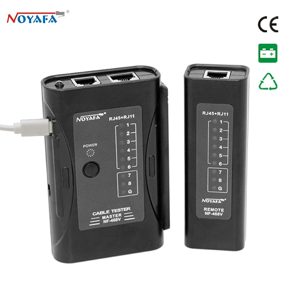 Noyafa NF-468V Network Ethernet RJ45 CAT5E CAT6 LAN Cable Tester RJ11 Test Tools For UTP/STP Line RJ12 Wire Check