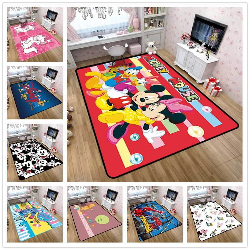 Minnie Mickey Mouse Playmat Carpet Kids Rugs Bedroom Door Mat Kitchen for Living Room  Wedding Ceremony