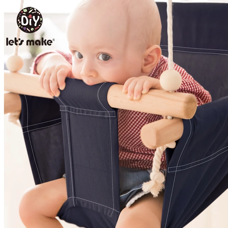 Let'S Make Cotton Baby Swing Chair Hanging Wood Children Kindergarten Toy Outside Indoor Beach Basket Swinging  Chair Baby Toy