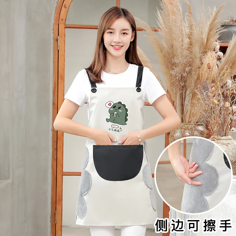 Apron home kitchen waterproof and oil proof cute Japanese Korean version of the thin section summer ultra-thin female fashion