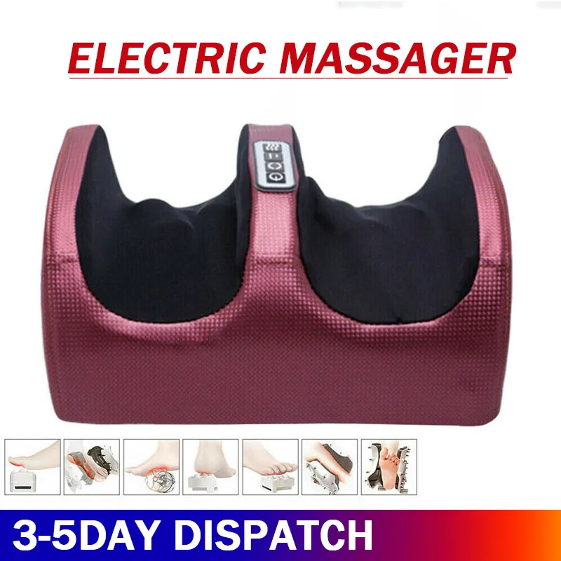 Electric Foot Massager Kneading Deep Tissue Relax Heated Roll Legs Feet Relief Fatigue Foot Massage Machine EU/US/UK Plug