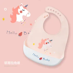 Baby Bib Silicone Saliva Towel feeding Baby Scarf Adjustable Animal Picture Waterproof Saliva Dripping silicone Bibs Burp Cloths