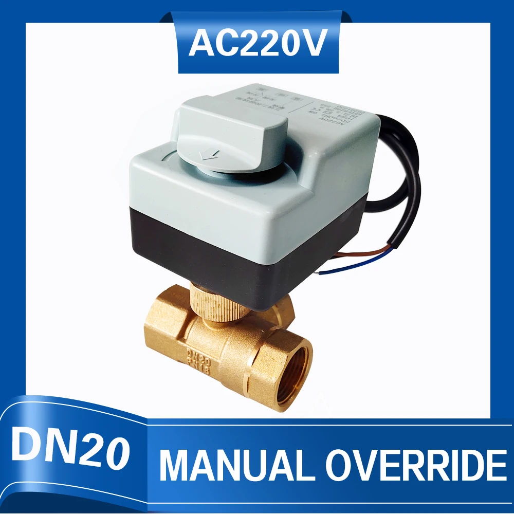 3-WAY Electric Valve brass DN20 Auto control valve with 3 control wires with manual for water treatment system