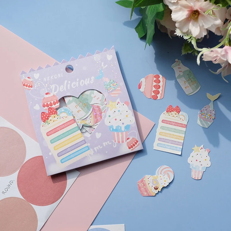 Śliczne deser jedzenie naklejki dla dzieci Scrapbooking materiał ciasto Gelato wzór Bullet naklejki rękodzieło DIY zapasy rzemieślnicze