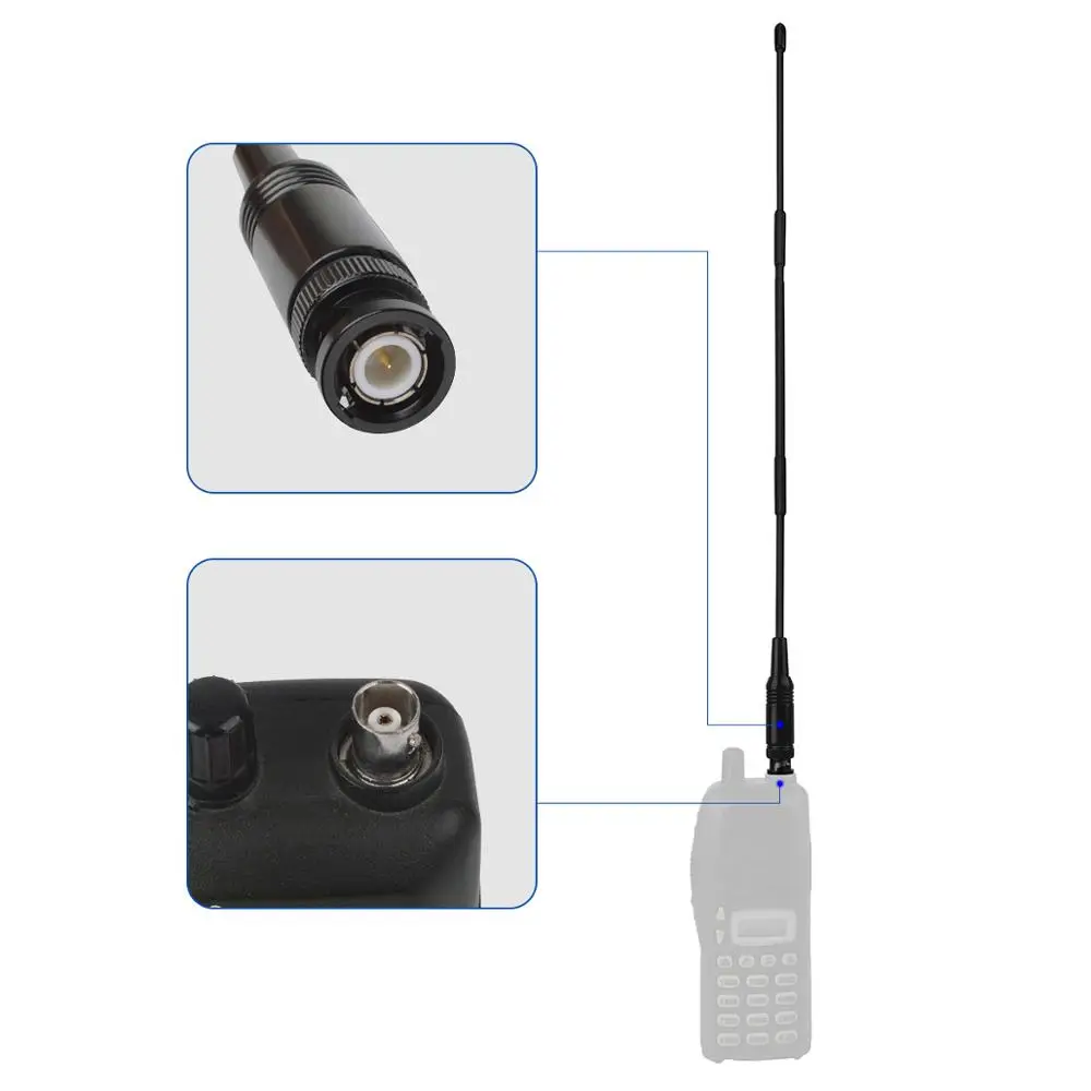 HYS CB 27Mhz 16.34in BNC anteny dla CB Handheld/Radio przenośne Cobra HH50WXST HH50 obsługi Midland Alan 42 75-822 75-785 MHS75 obsługi Uniden