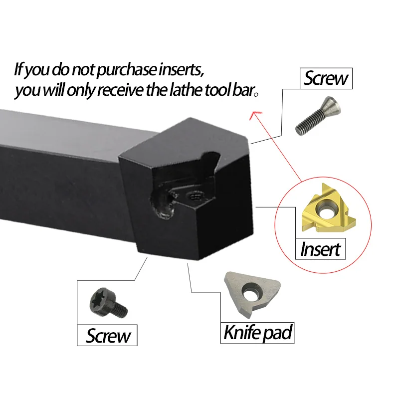 Herramienta de torneado de hilo externo, accesorio para SEL1212H16, SEL1616H16, SEL2020K16, SEL2525M16, vástago inverso, compatible con 16IR, hoja