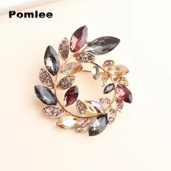 Pomlee Rhinestone Crystal oliwki broszki Unisex kobiety i mężczyźni broszka Pin Collar komplet biżuterii płaszcz T-shirt akcesoria do sukni