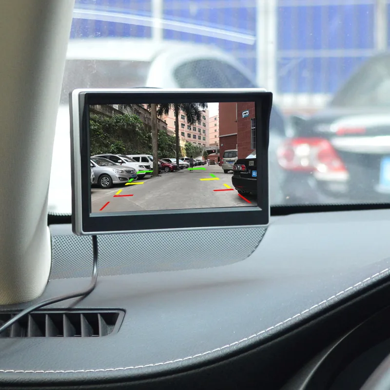 Vehicle HD Wireless Rear View Camera 4.3/5 In Mirror Foldable Monitor Car Reverse Parking Backup Image Transmitter Receiver Kit