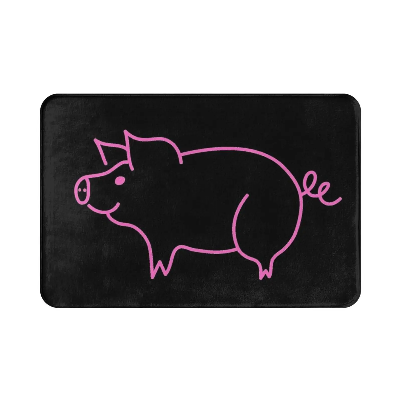 Pig Carpet Mat Rug Cushion Soft Non-Slip Pig Pink Farm Snout Piggy Oink Cute Animal Cartoon Little Baby Chubby Fat Pork