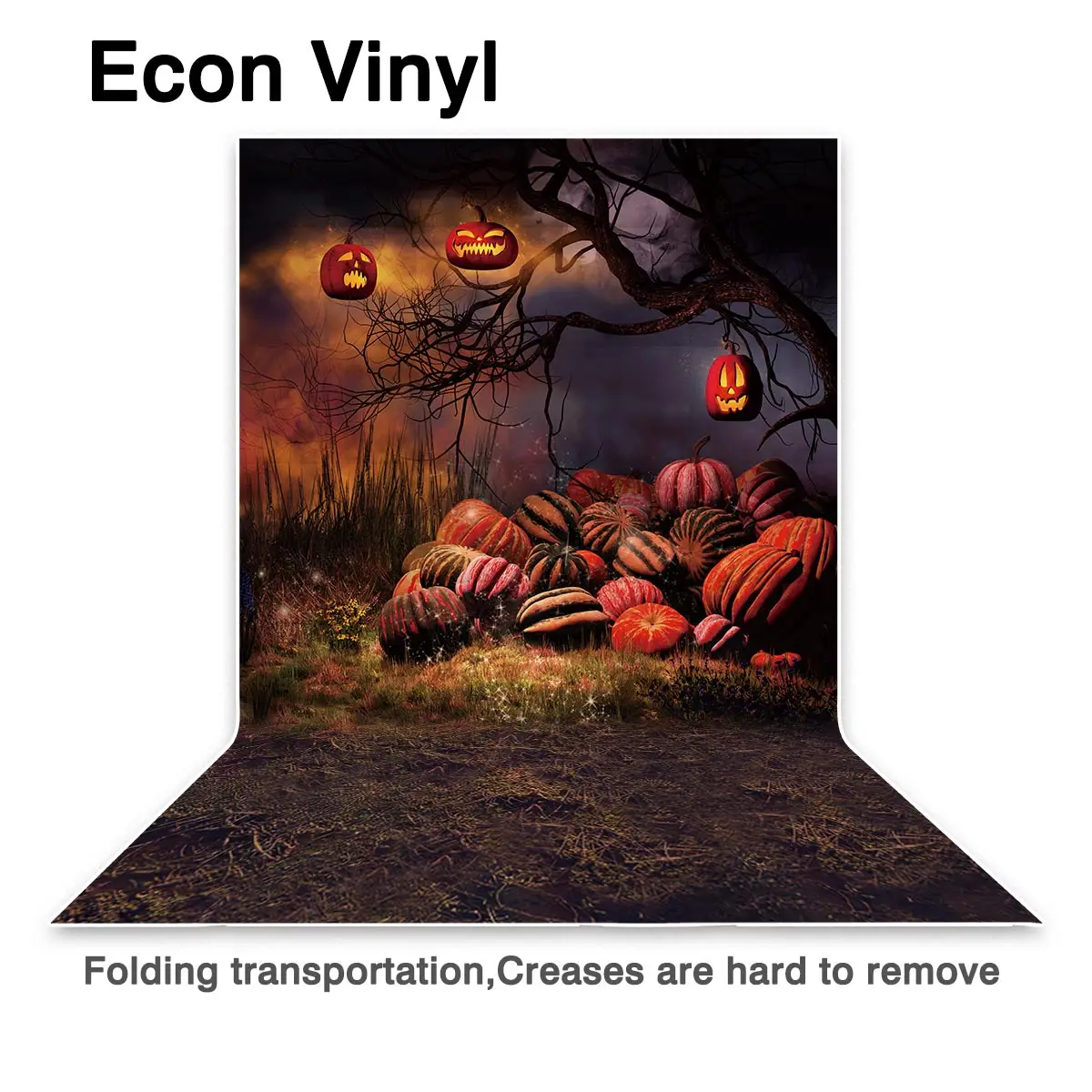 Allenjoy – arrière-plan de photographie d'halloween, nuit d'horreur bleue, citrouilles lanterne forêt sauvage, arrière-plan de studio photo pour enfants