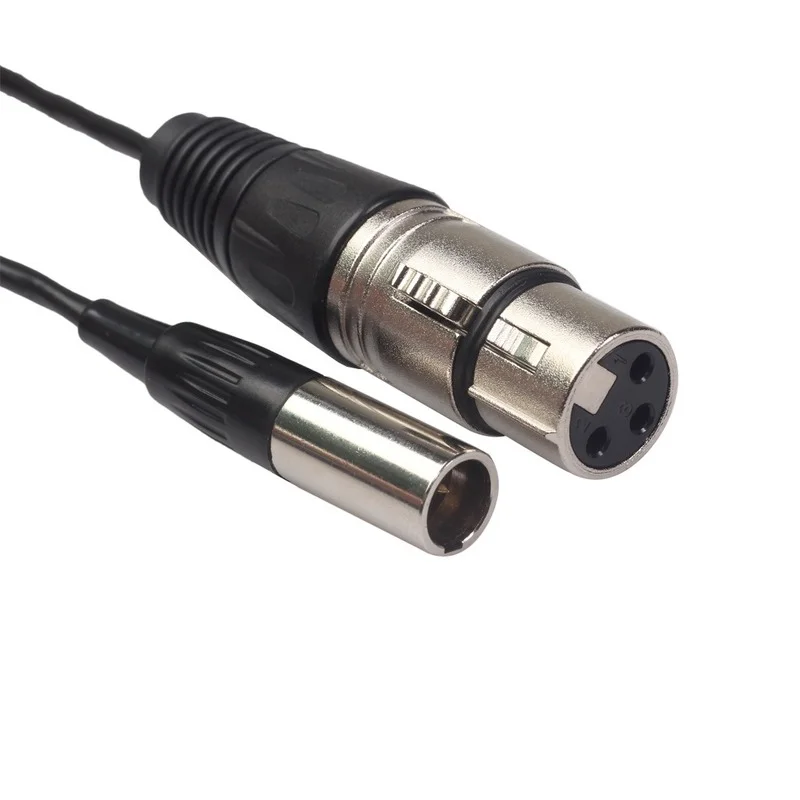 Mini XLR 3pin Male To XLR 3pin Female Aluminum Foil Shielded Copper Wire Audio Cable Microphone Adapter Cable