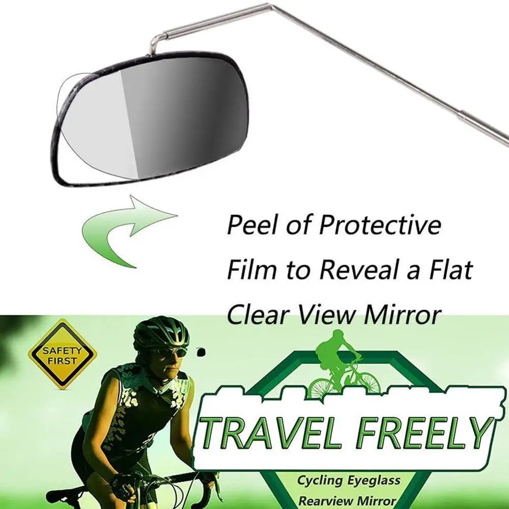 Bike Aluminum Bicycle Cycling Horse Riding Glass Mirror 360 Adjustment Rear View Mount Mirror Helmet Eyeglass Rear View A3S5