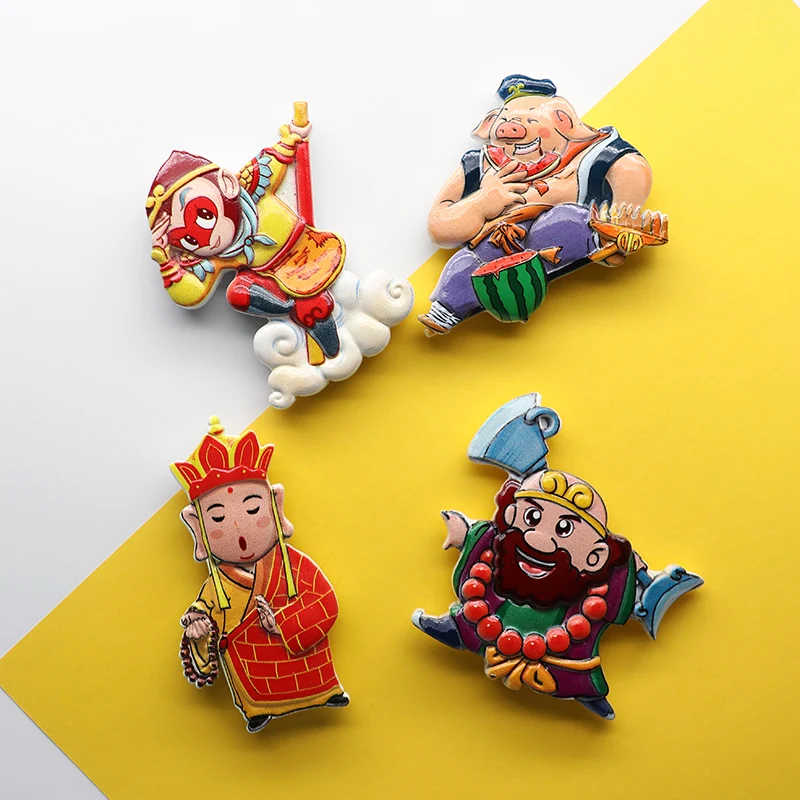 Chinese masterpiece journey to the West hand made refrigerator paste painting Tang Monk  model magnetic Chinese tourist souvenir