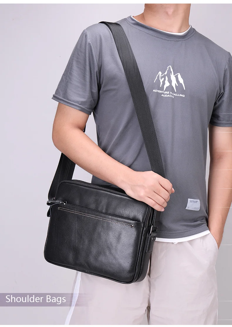 Echt Lederen Schoudertas Voor Mannen Crossbody Tas Mannen Messenger Bag Mode Casual Man Crossbody Handtas Mannelijke Sling Bag