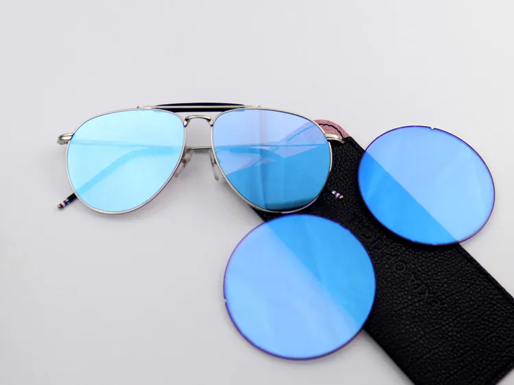 EXIA A29 Blue Lenses Sun Glasses Flash Colors UV400 Base Curve 0 Flat Lens
