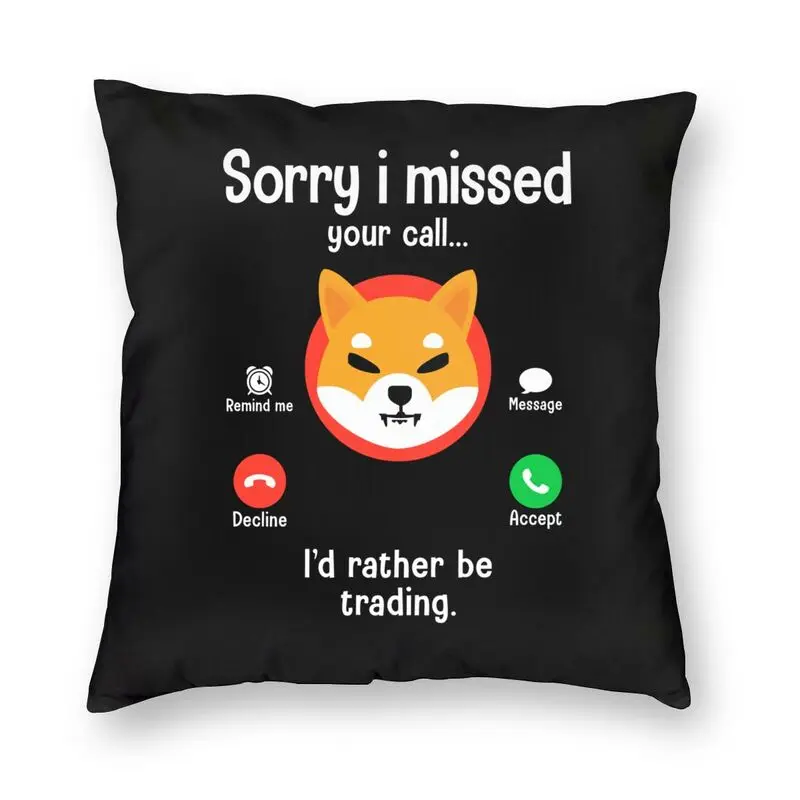 Vibrant Token Crypto Shiba Inu Coin Is Calling Pillow Cover Decoration Crypto Cryptocurrency Cushion Cover For Living Room