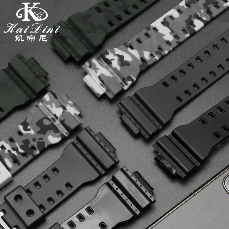 16mm Silicone Watchband For Casio G-Shock GA-110 GA-100 GA-120 GA-900 Camouflage Rubber Waterproof Men Watch Strap Bracelet