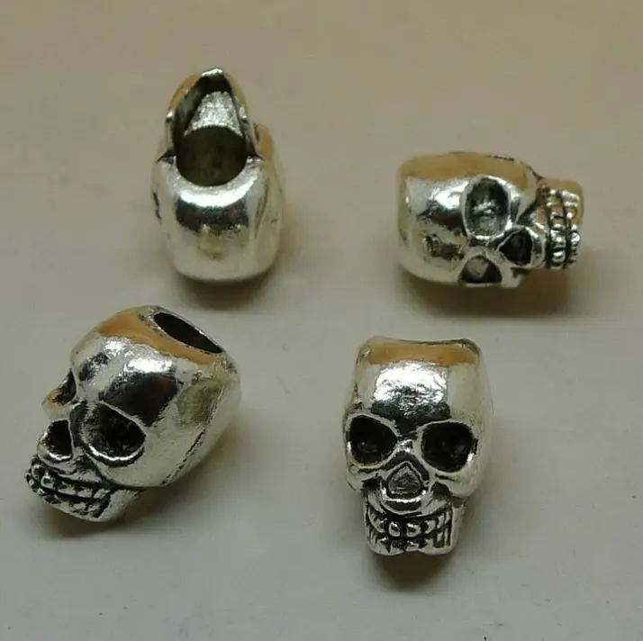 Commercio all'ingrosso 10 pezzi Tibet argento antico Steampunk Skull Spacer Bead gioielli fai da te accessori per finiture artigianali per orecchini collana
