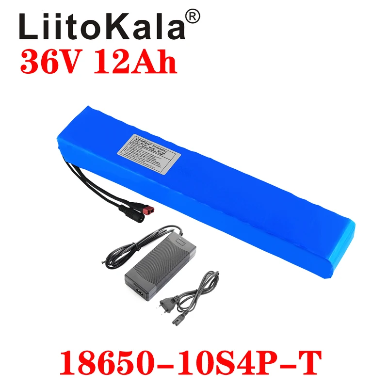 LiitoKala 36V 12Ah 500W High power&capacity 42V 18650 lithium battery pack ebike electric car bicycle motor scooter with BMS