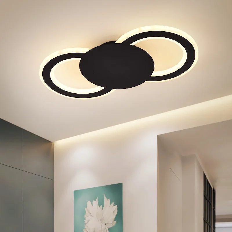 

24W Modern LED Ceiling Lamp with Motion Sensor White Black Corridor Lamps Stair Stair Bedside Ceiling Light Wall Mount