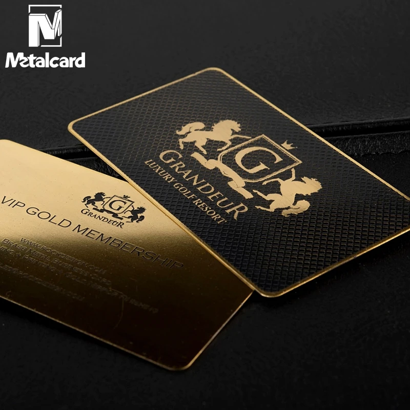 High-grade metal card stainless steel business card electroplated gold card custom gold card production