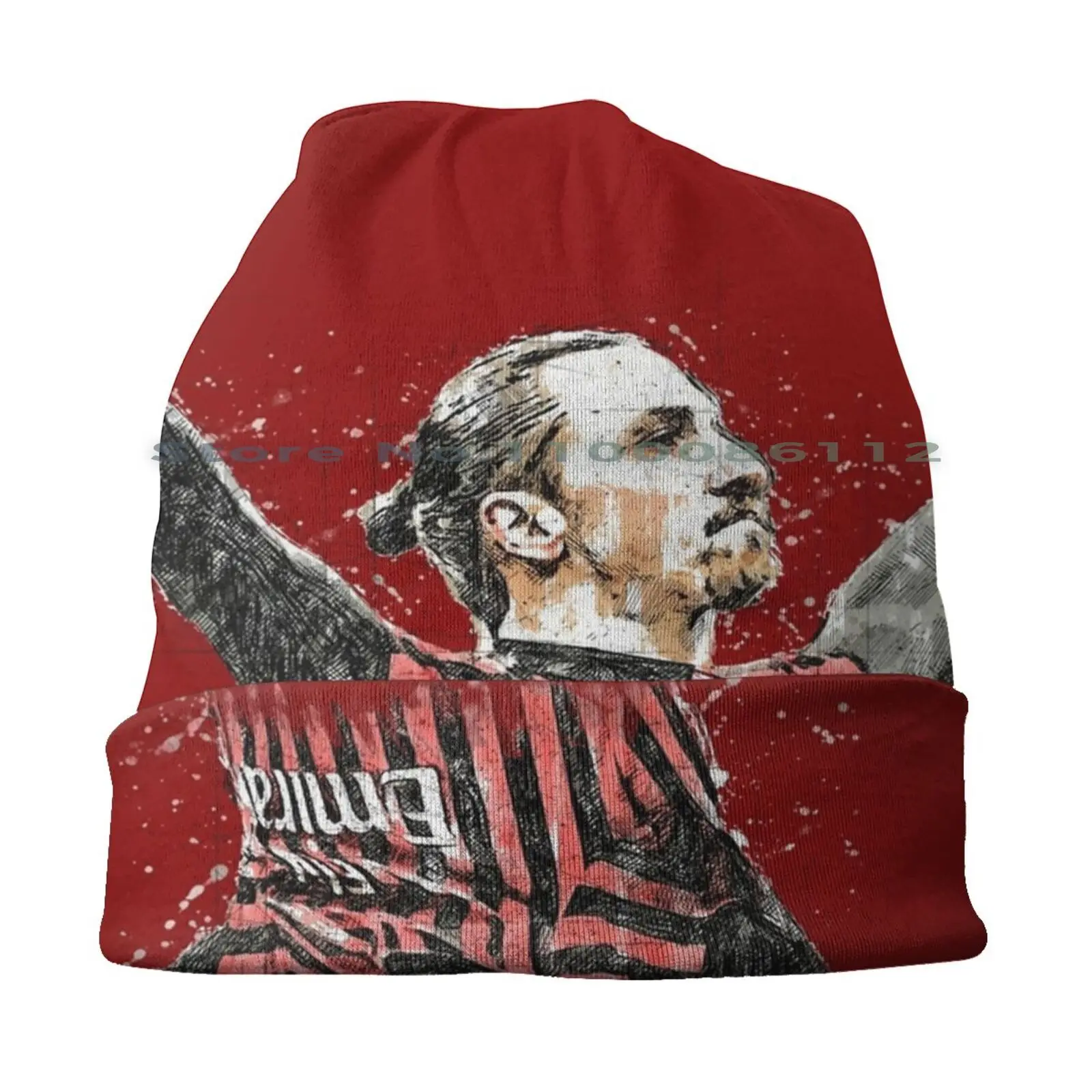 Zlatan Ibrahimovic _ The Milano God Beanies Knit Hat Zlatan Ibrahimovic Swedish Milan Brimless Knitted Hat Skullcap Gift Casual