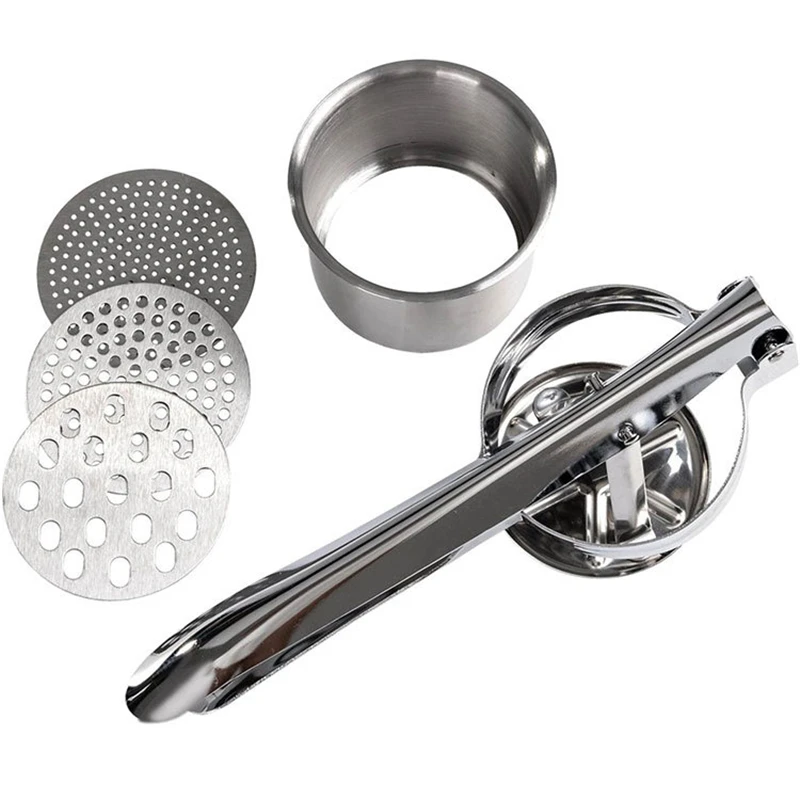 Potato Mashers Ricers Kitchen Cooking Tools Stainless Steel Pressure Mud Puree Vegetable Fruit Press Maker Garlic Presser