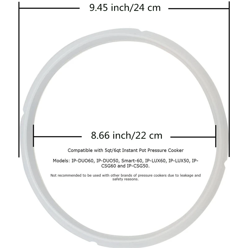 Replacement Durable Silicone Sealing Ring for 6 Quart Model Electric Instant Pot Accesories Rubber Gasket