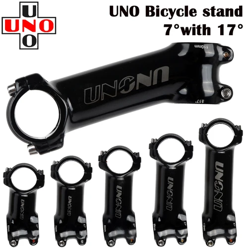 UNO-vástago negro ultraligero para bicicleta de montaña, horquilla de vástago de carretera de 7, 17 y 35 grados, 28,6, 31,8mm, 60/70/80/90/100/110/120/130mm, King Kalloy