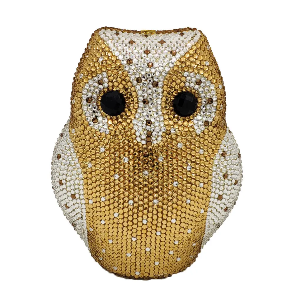 

15x12CM Animal-shaped Owl Handmade Diamond Clutch Bag Banquet Bag Party Evening Bag a6697